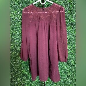 Abercrombie & Fitch Floral Embroidered Clipped Mini Dress